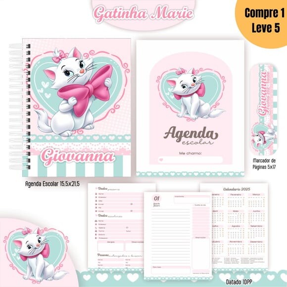 Arquivo Digital Gatinha Marie Kit Escolar 2025 -1012