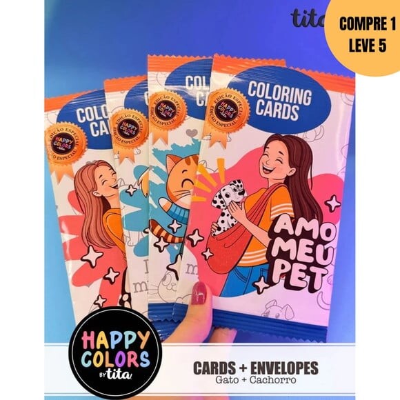 Arquivo Digital Happy Colors Cards Cat & Dog Lovers -3891