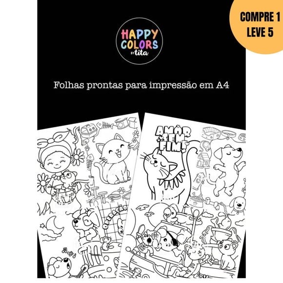 Arquivo Digital Happy Colors Cards Cat & Dog Lovers -3891
