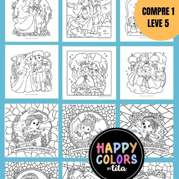 Arquivo Digital Happy Colors Vol 19 e 20 Princesas 2.0 -4807