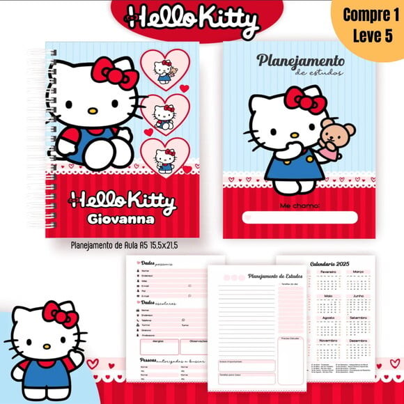 Arquivo Digital Hello Kitty Kit Escolar 2025 -812
