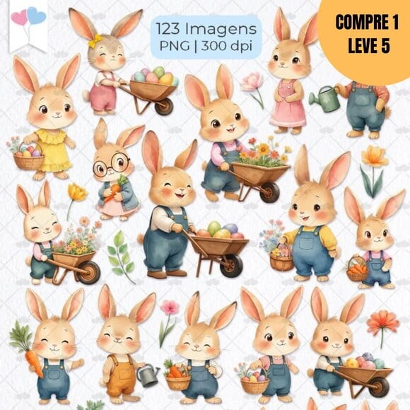 Arquivo Digital Jardim dos Coelhinhos Kit Digital -2277