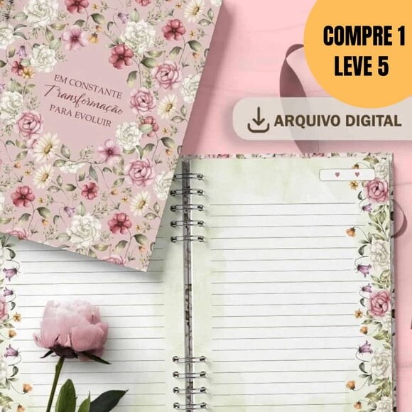 Arquivo Digital Kit 5 Capas e 5 Miolos Pautado -5496
