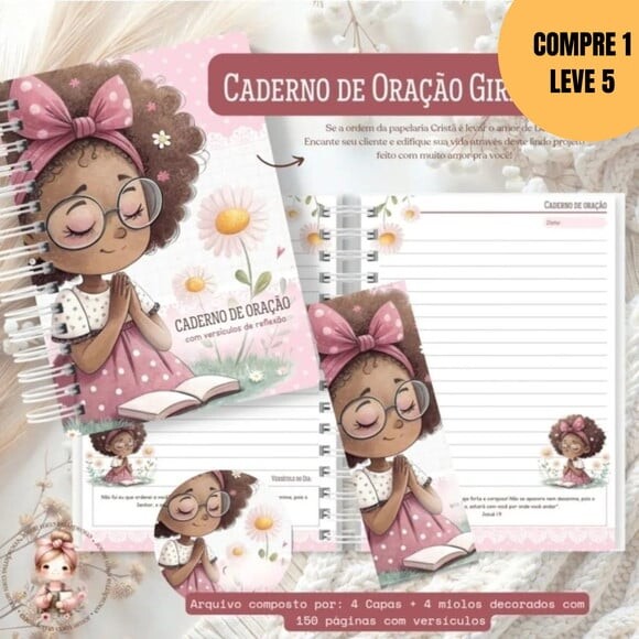 Arquivo Digital Kit Caderno de Oração Girls Cute -6021