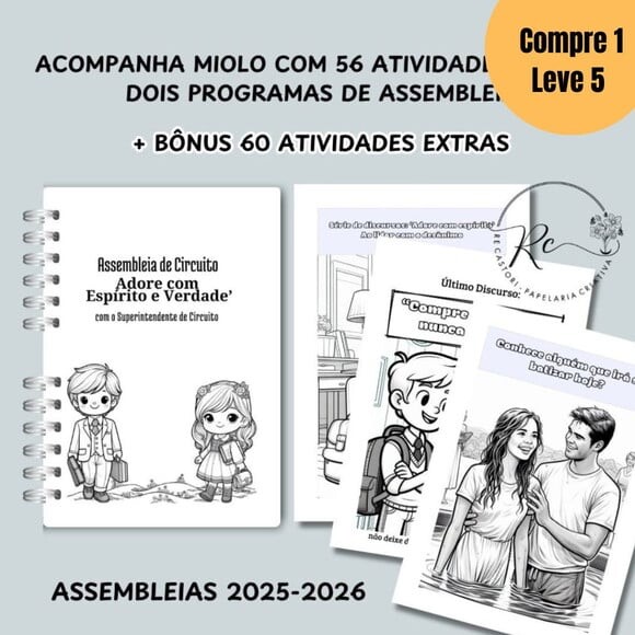 Arquivo Digital Kit Caderno Infantil Atividades Assembleias