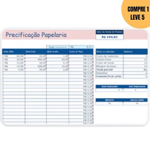 Arquivo Digital Kit de Planilhas para Empreendedora -3145