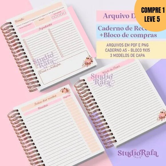 Arquivo Digital Kit Dia das Mães Caderno de Receitas -3161