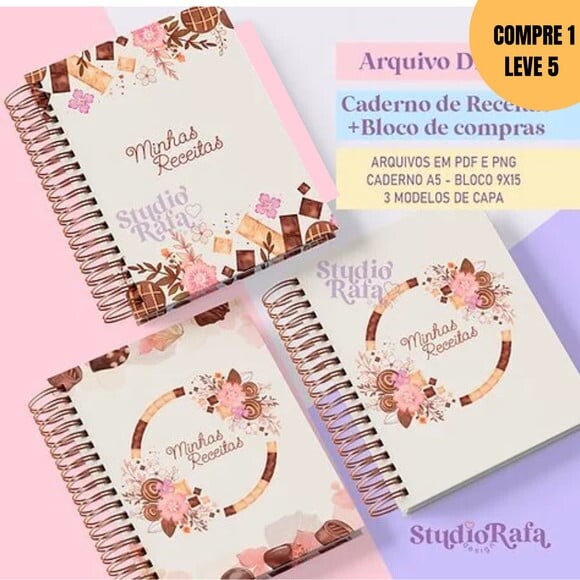 Arquivo Digital Kit Dia das Mães Caderno de Receitas -3161