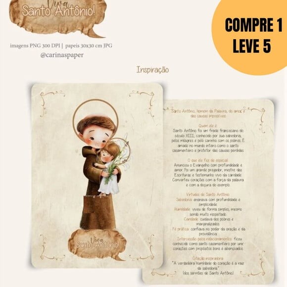 Arquivo Digital Kit Digital Ilustrações Viva Santo Antônio