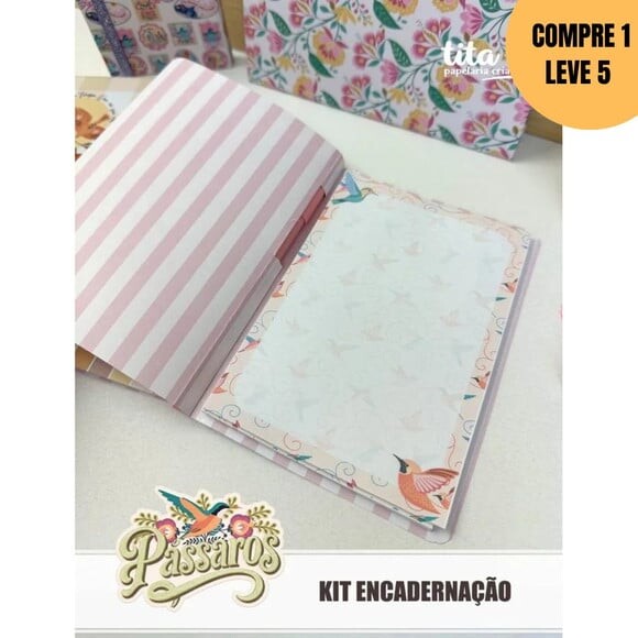 Arquivo Digital Kit Encadernação Pássaros -4274