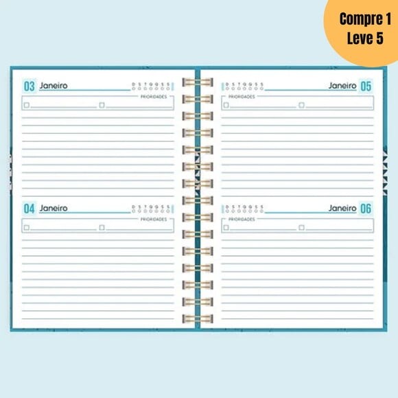 Arquivo Digital Kit Miolo Agenda Permanente 2 Dpp A5 -605