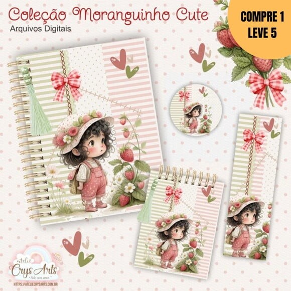 Arquivo Digital Kit Moranguinho Encadernação -1539