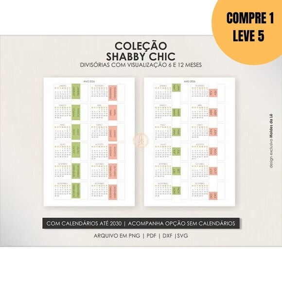 Arquivo Digital Kit Shabby Chic Capas + Divisórias -5288