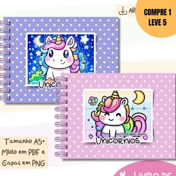 Arquivo Digital Livro de Colorir Unicornios Encantados-1645
