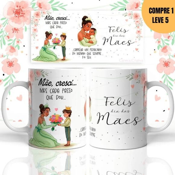 Arquivo Digital Mãe Cresci Arte para Canecas -3250
