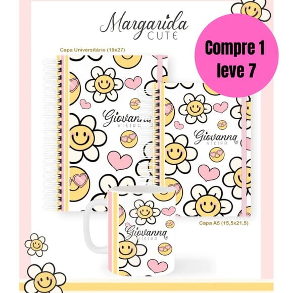 Arquivo Digital Margarida Cute Escolar Teen Adulto -6440