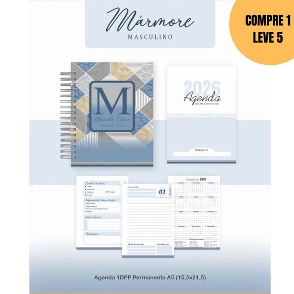 Arquivo Digital Mármore Masculino Agendas 2026 -5138