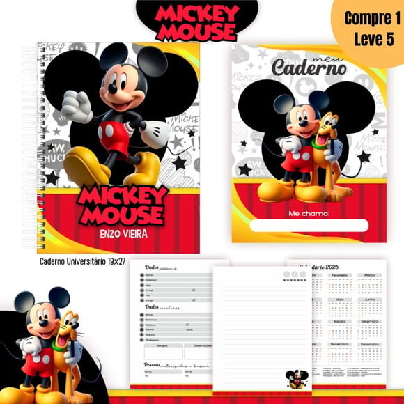 Arquivo Digital Mickey Kit Escolar 2025 -1075