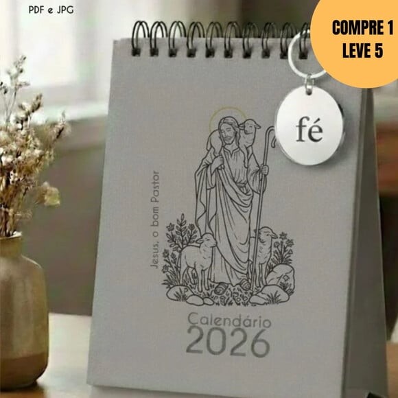 Arquivo Digital Mini Calendário de Mesa A6 Versão Masculina