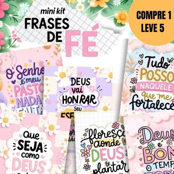 Arquivo Digital Mini Kit Frases de Fé -5497