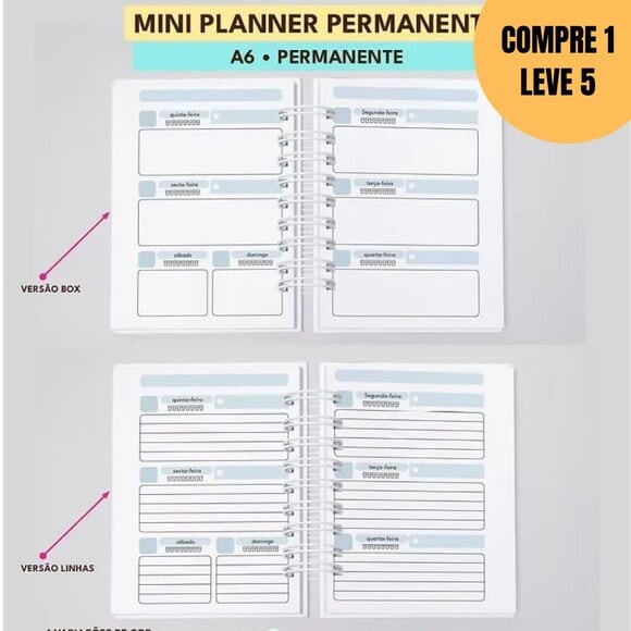Arquivo Digital Mini Planner Permanente A6 -4795