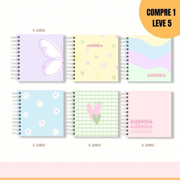 Arquivo Digital Miolo Agenda Não Datada Mini Quadrada -1801