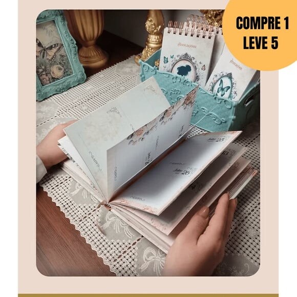 Arquivo Digital Miolo Agenda Vintage Tons de Rosa 2026 -5037