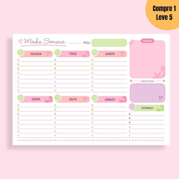 Arquivo Digital Miolo Planner Mensal e Semanal -622