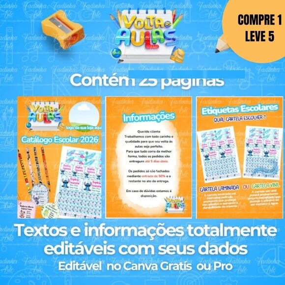 Arquivo Digital Molde Catálogo Volta Ás Aulas 2026 -6136