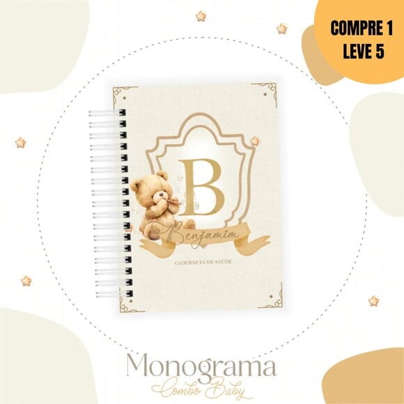 Arquivo Digital Monograma Ursinho Kit Maternidade -1944