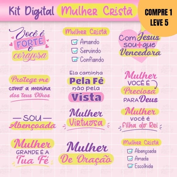 Arquivo Digital Mulher Cristã Kit Digital + Mimos -2016