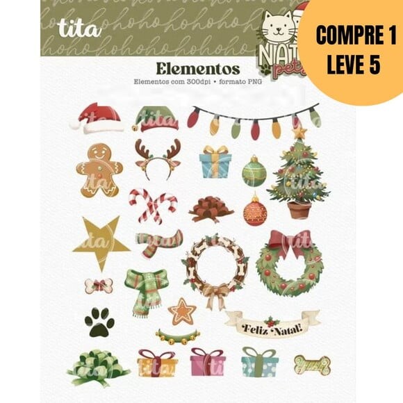 Arquivo Digital Natal Pets Combo Cachorro + Gato -5484