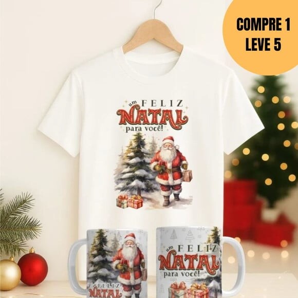 Arquivo Digital Natal V5 Artes Dupla Caneca e Camisa -5759
