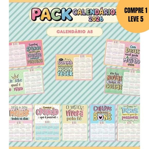 Arquivo Digital Pack Calendário 2026 -5825
