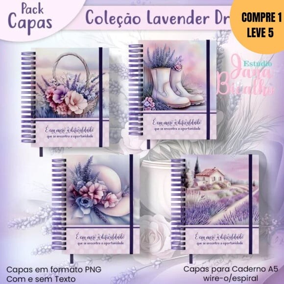 Arquivo Digital Pack Capas Coleção Lavender -3019
