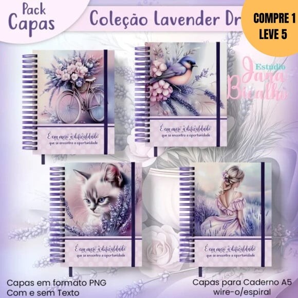 Arquivo Digital Pack Capas Coleção Lavender -3019