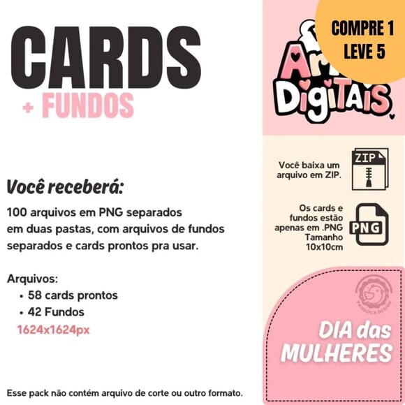 Arquivo Digital Pack Cards + Fundos Mulheres -2003