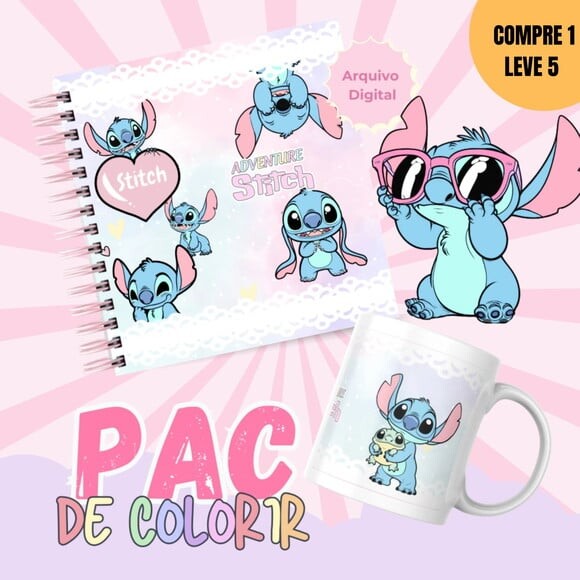 Arquivo Digital Pack Colorie Stitch Adventure -3284