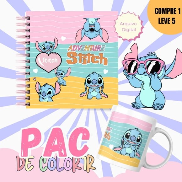 Arquivo Digital Pack Colorie Stitch Adventure -3284