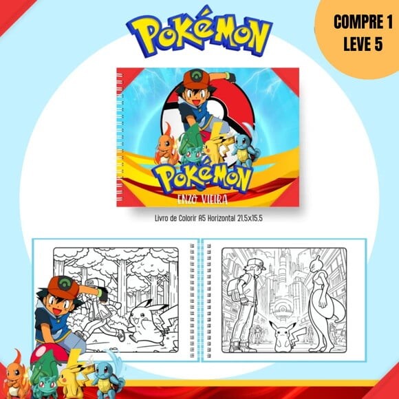 Arquivo Digital Pack Nostalgia + Colorir Pokemon -2819