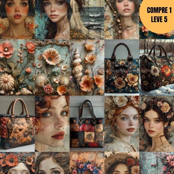 Arquivo Digital Pacote Vintage Girls Kit Digital -4003