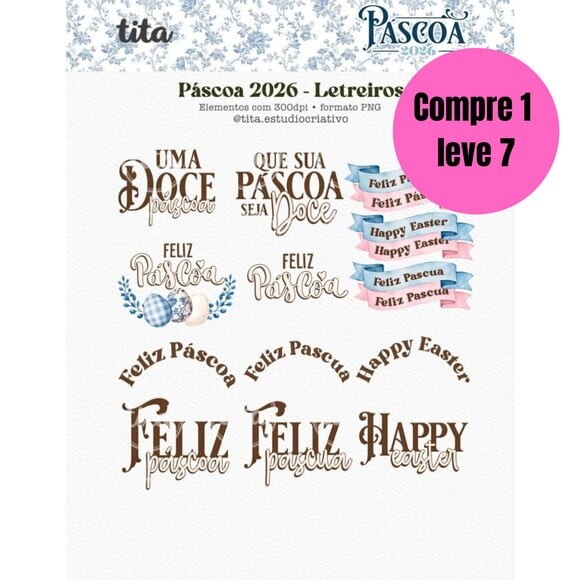 Arquivo Digital Páscoa 2026 Combo Ilustrações Coelho -6625