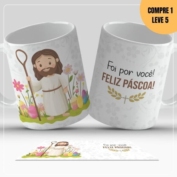 Arquivo Digital Páscoa Cristã Estampas para Canecas -2715
