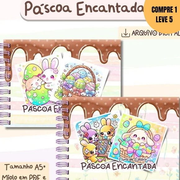 Arquivo Digital Páscoa Encantada Livro de Colorir -2556