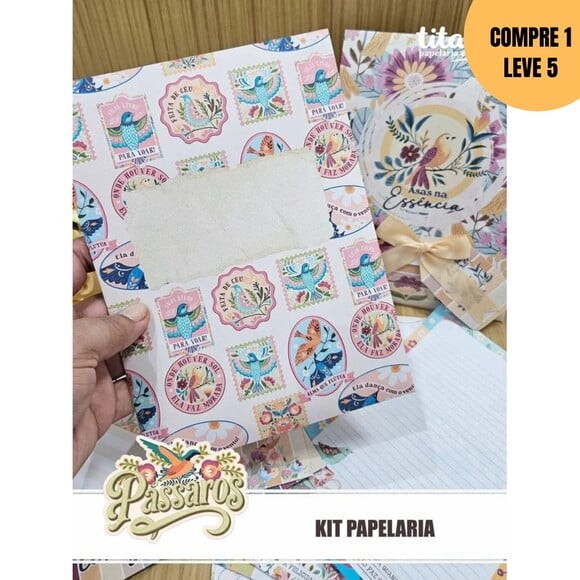 Arquivo Digital Pássaros Kit Papelaria Poly -4209