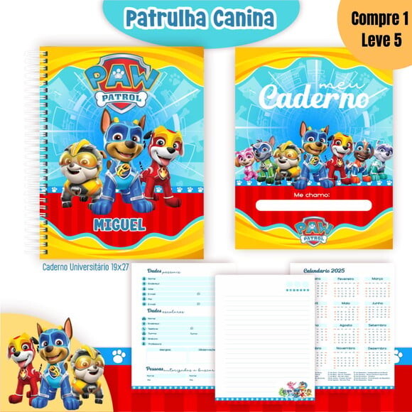 Arquivo Digital Patrulha Canina Kit Escolar 2025 -1067