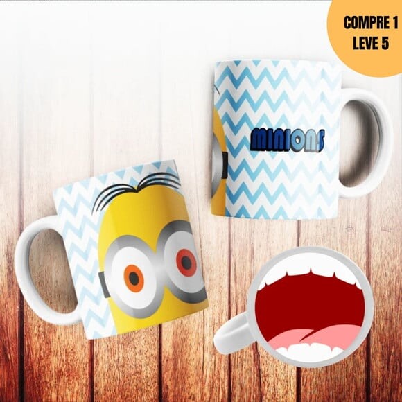 Arquivo Digital Personagens com Boca Estampas Canecas -3628