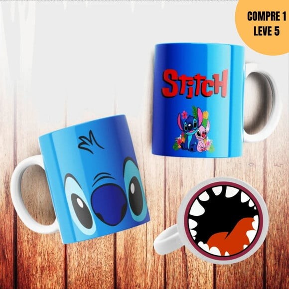 Arquivo Digital Personagens com Boca Estampas Canecas -3628