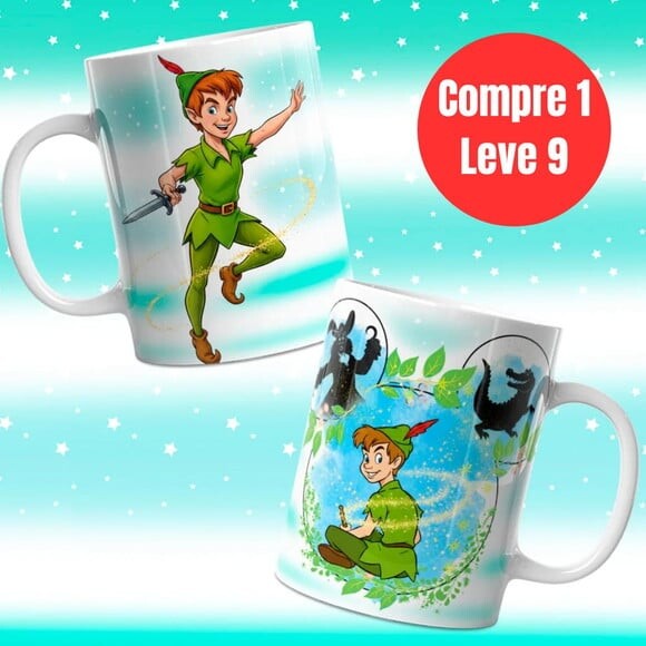 Arquivo Digital Peter Pan e Sininho Artes para Caneca -6954