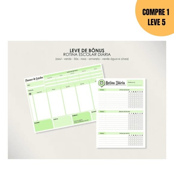 Arquivo Digital Planner de Estudos Semanal + Bônus -1894